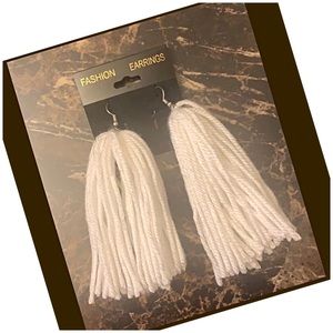 White Tassel Earrings